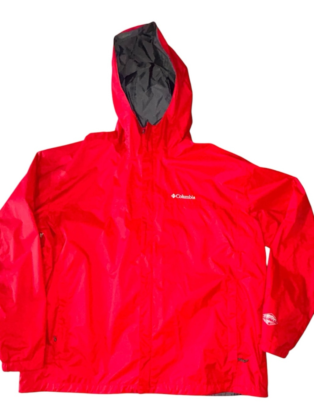 Columbia Red Hooded Rain Shell - Picture 2 of 12